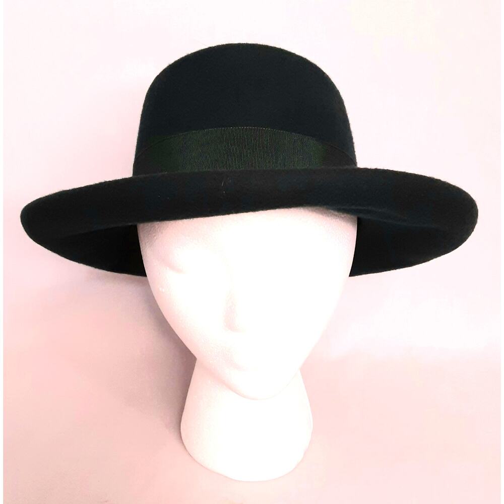 💎Street Smart By Betmar Vintage Wool Hat Dark Green Felted Wool Curved Brim